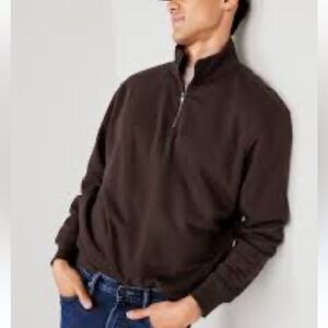 GAP Half-Zip Mock Neck Sweater Sweatshirt Men's Size M Brown Pullover Cotton